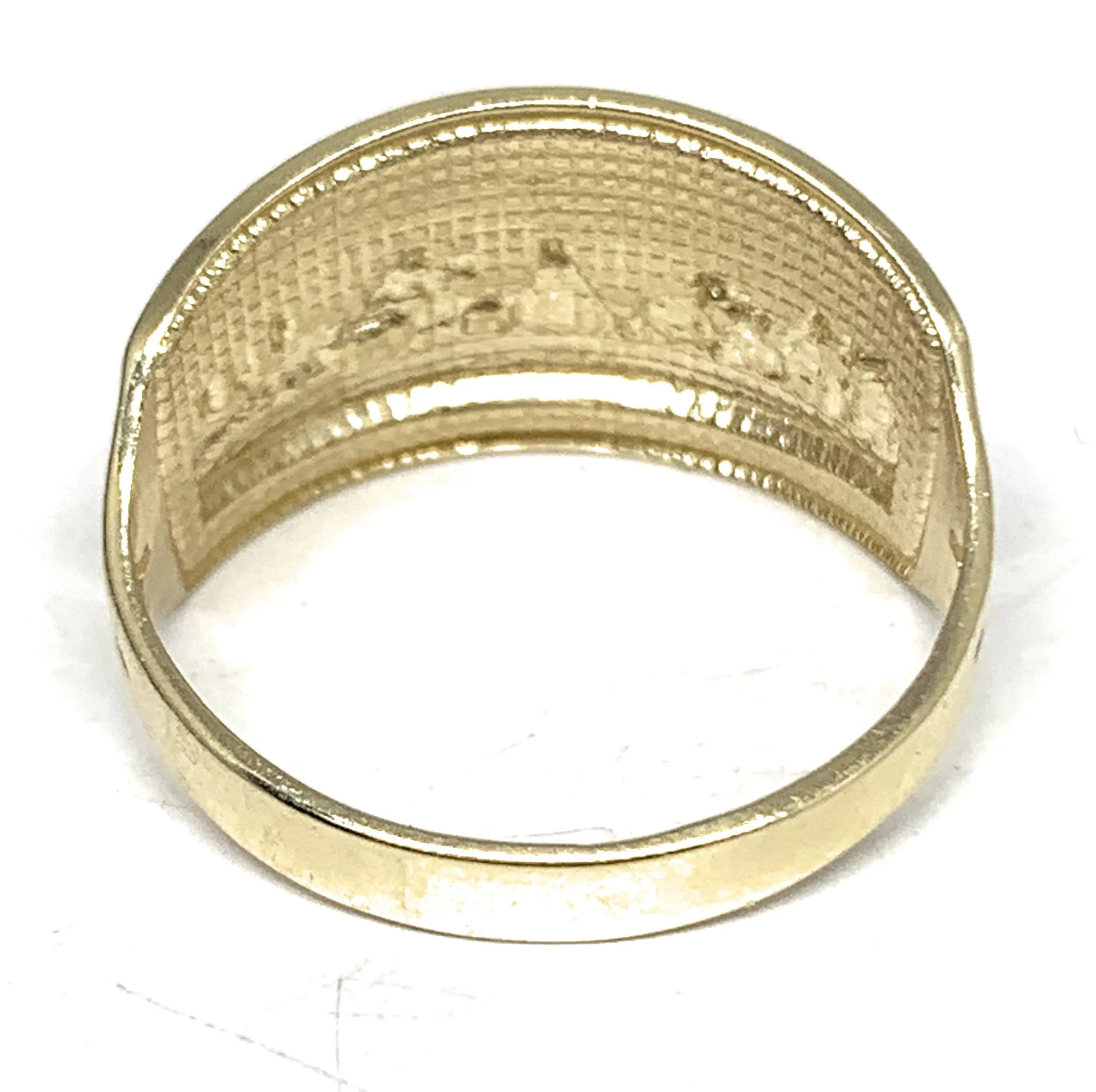 14k Solid Gold Yellow & White Gold Wide Last Supper Ring