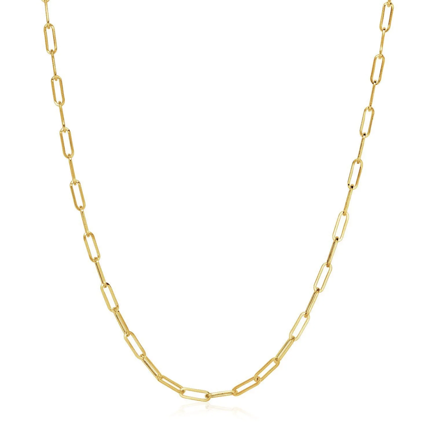 14K YELLOW GOLD WIDE PAPERCLIP CHAIN (3.3M-RX92376-18