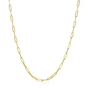 14K Yellow Gold Wide Paperclip Chain (3.3mm)-rx92376-18