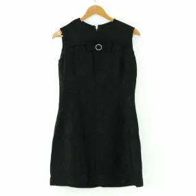 1960s Black Shift Dress with Bow - UK 8