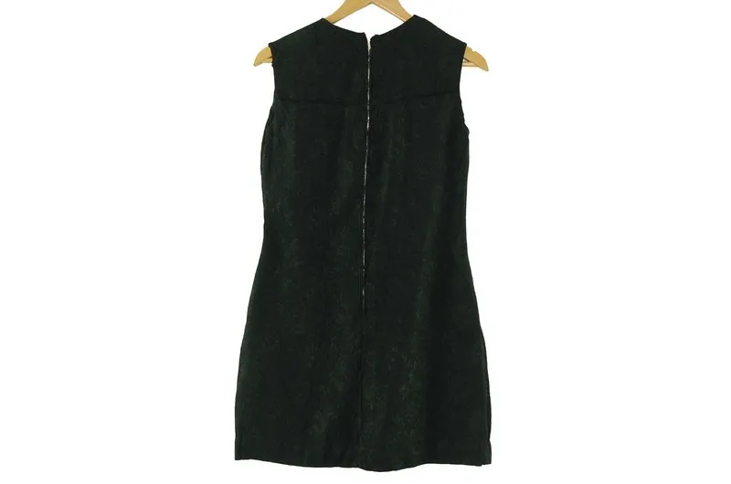 1960s Black Shift Dress with Bow - UK 8