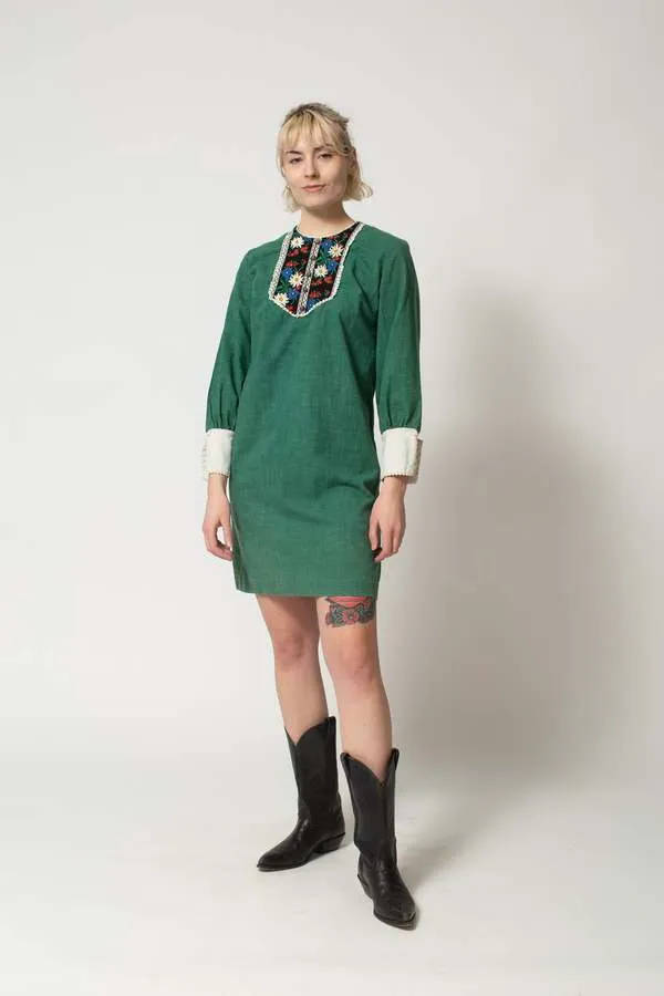 70's Mini Dress - Green