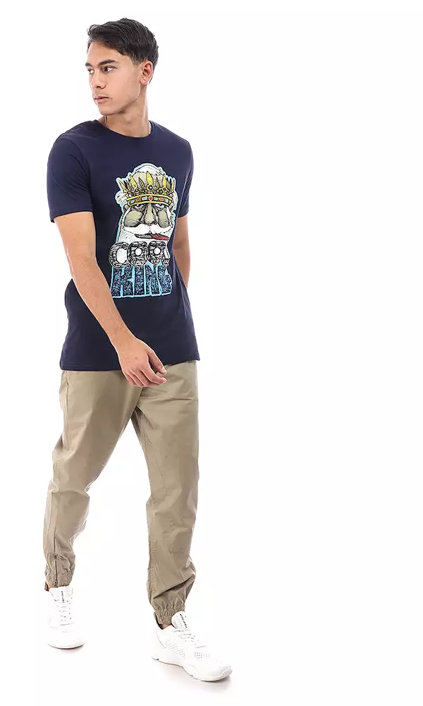 95131 Cool King Printed Navy Blue Slip On T-Shirt