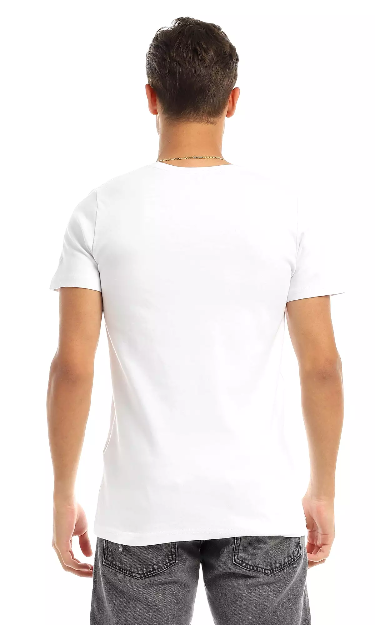 97408 Black Adam Printed Round White T-Shirt