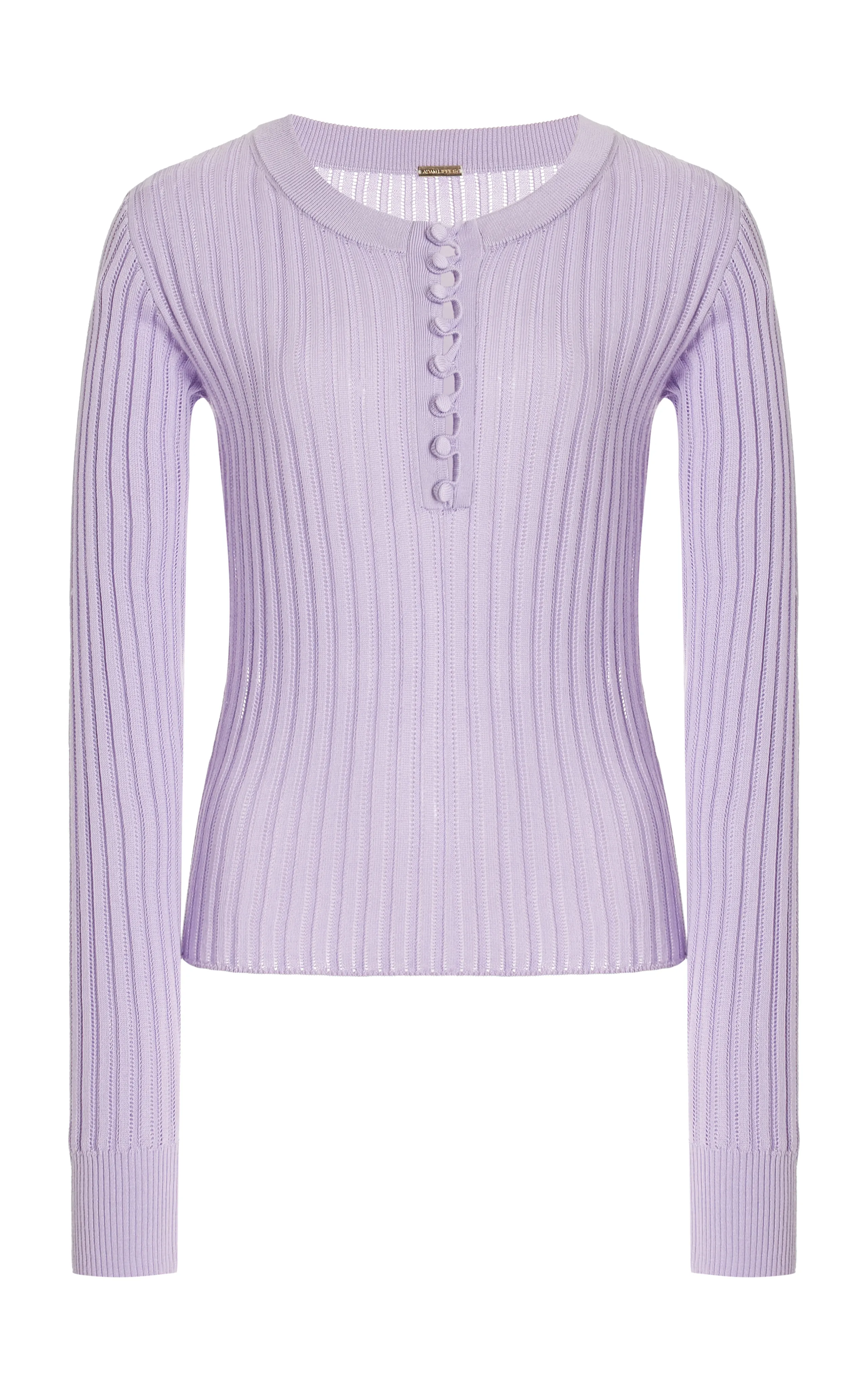 Adam Lippes Parker Ribbed-Knit Cashmere-Silk Henley Top