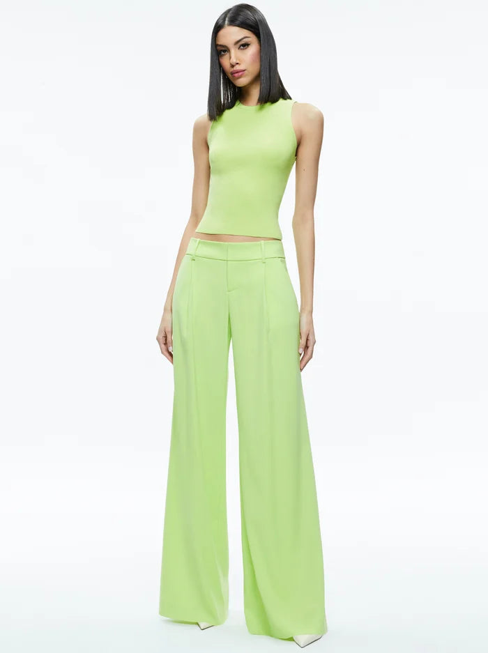 Alice + Olivia - Tonita Ribbed Tank - Sharp Green