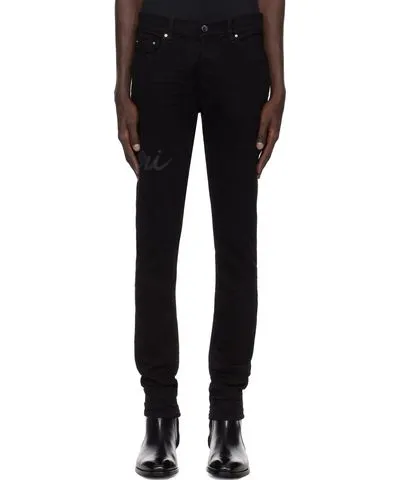 Amiri Black 'Amiri' Script Logo Jeans