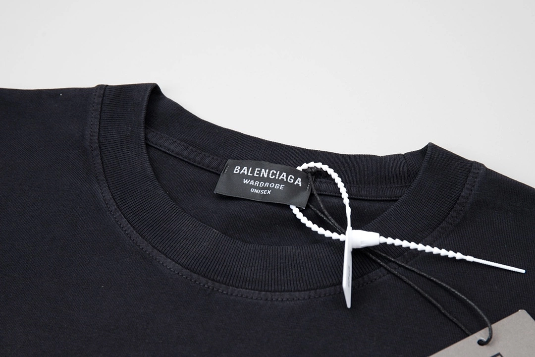 Balenciaga early spring new washed design green logo printed T-shirt 1.22