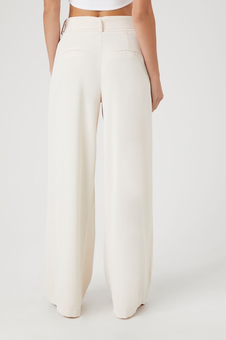 Belted Pleated Wide-Leg Pants