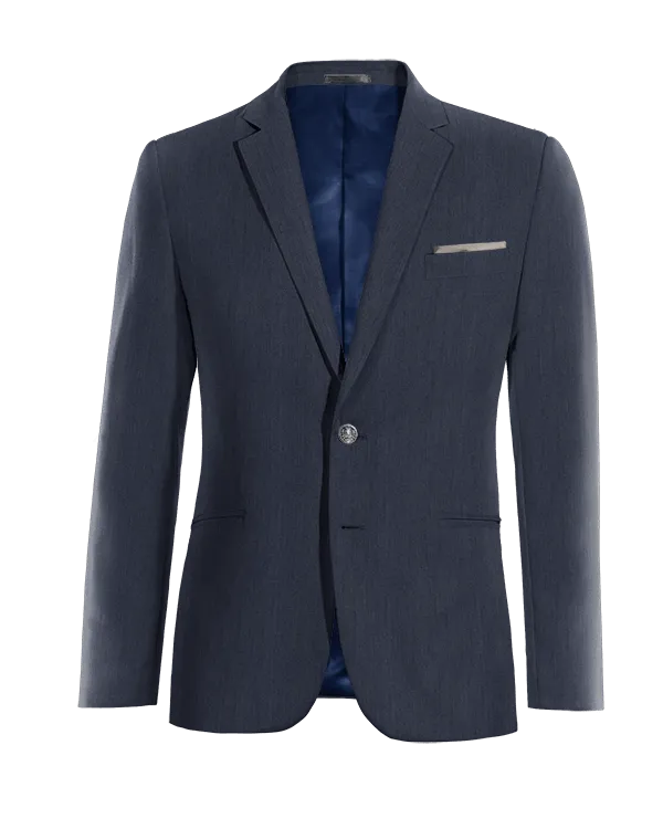  Blazer azul marino de lino esencial y pañuelo