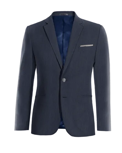  Blazer azul marino de lino esencial y pañuelo