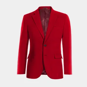  Blazer rojo intenso solapa ancha esencial