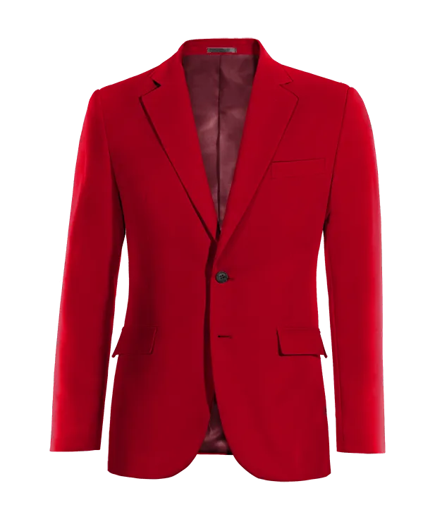  Blazer rojo intenso solapa ancha esencial