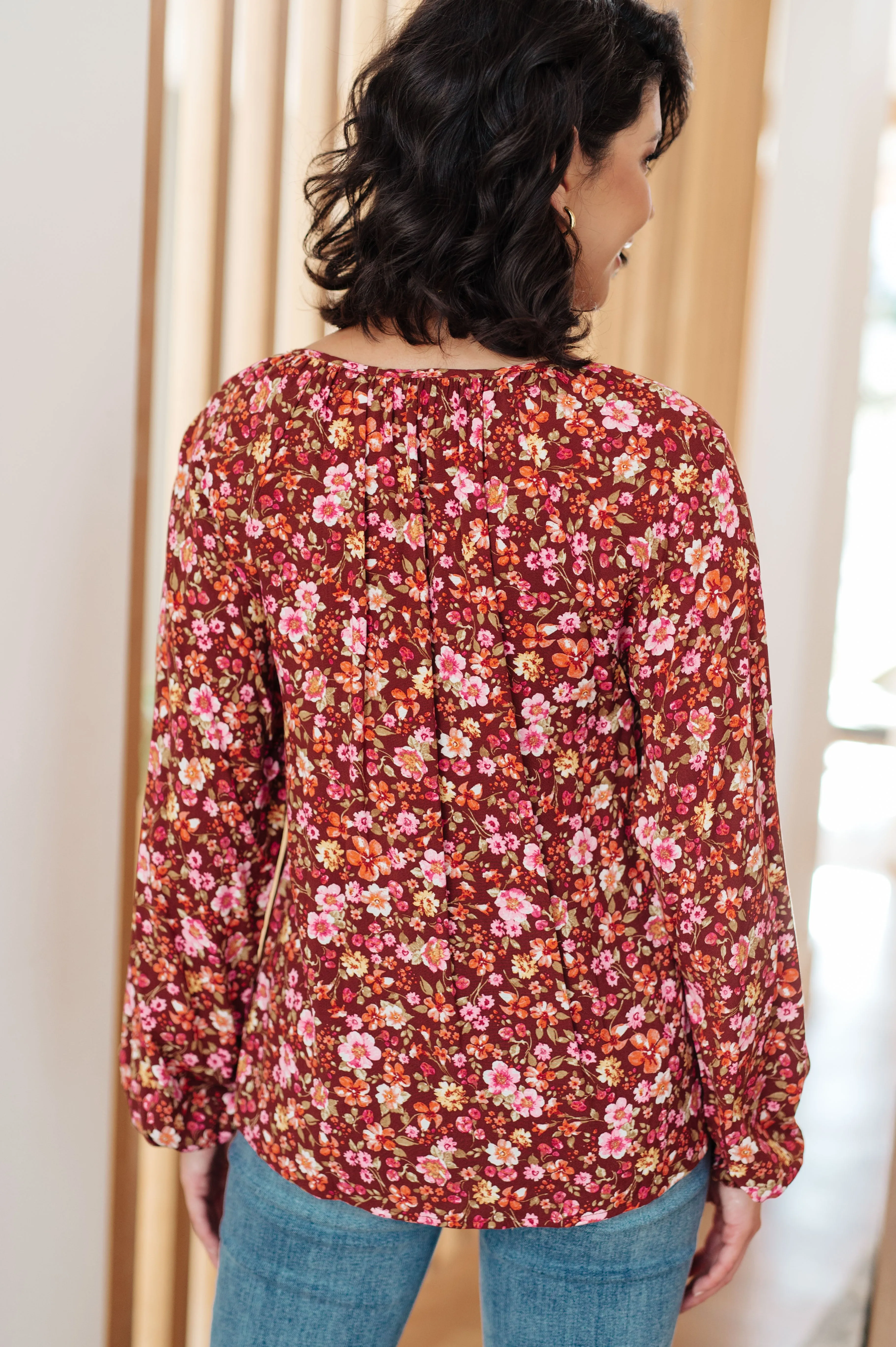 Brunch Blouse in Rust Floral