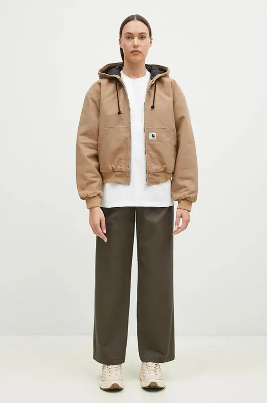 Carhartt WIP jacket OG Active Jacket women's beige color I032238.2FS02