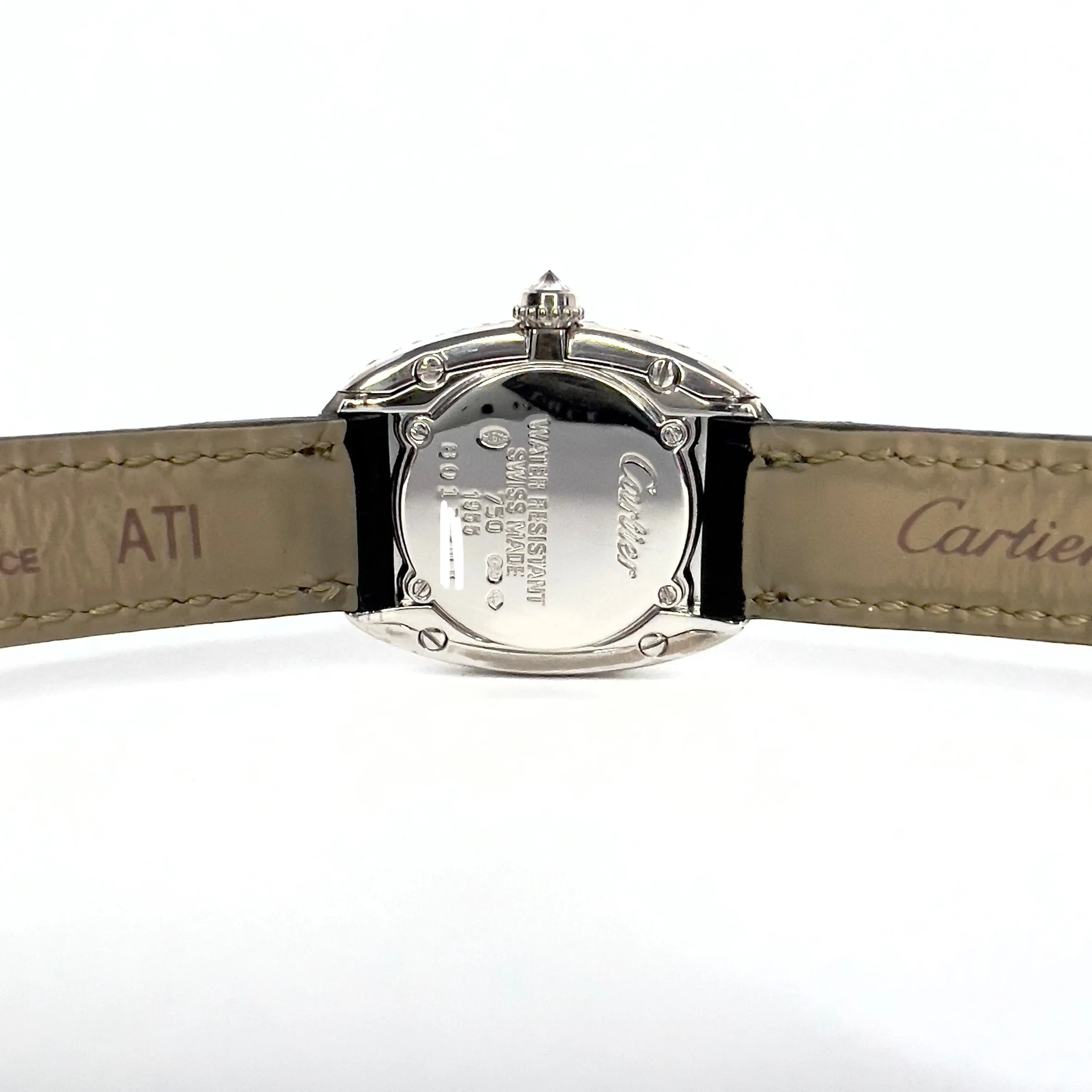 CARTIER BAIGNOIRE 18K White Gold 23mm 2.02TCW Diamond Watch