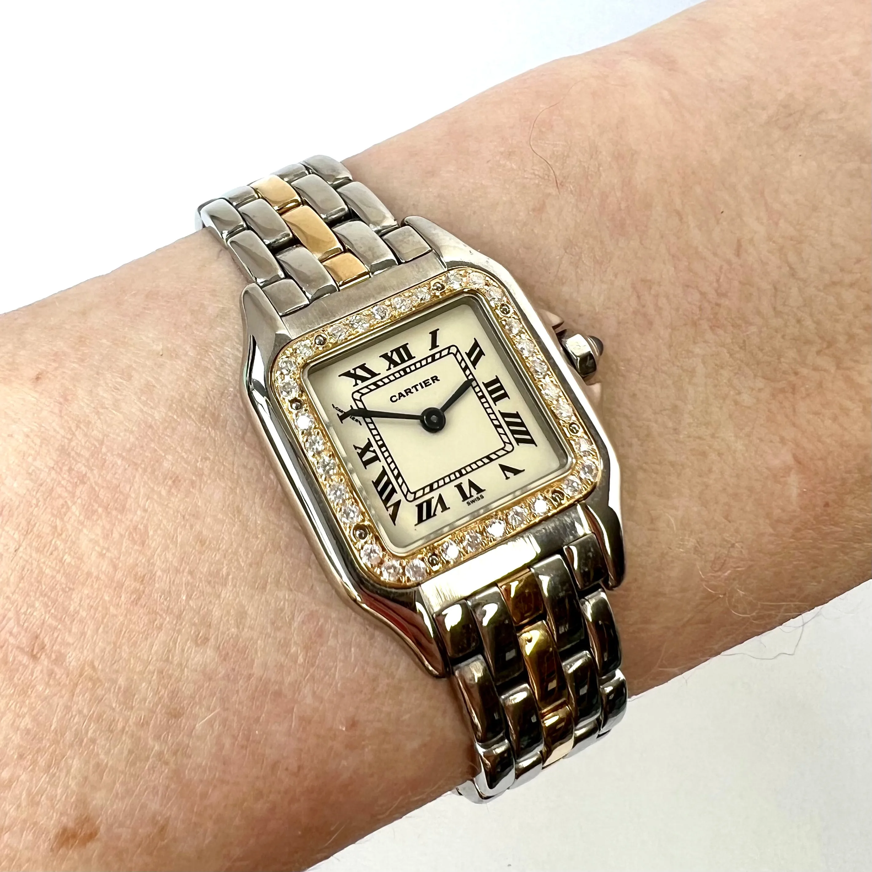 CARTIER PANTHERE Quartz 23mm 1 Row Gold 0.32TCW DIAMOND Watch