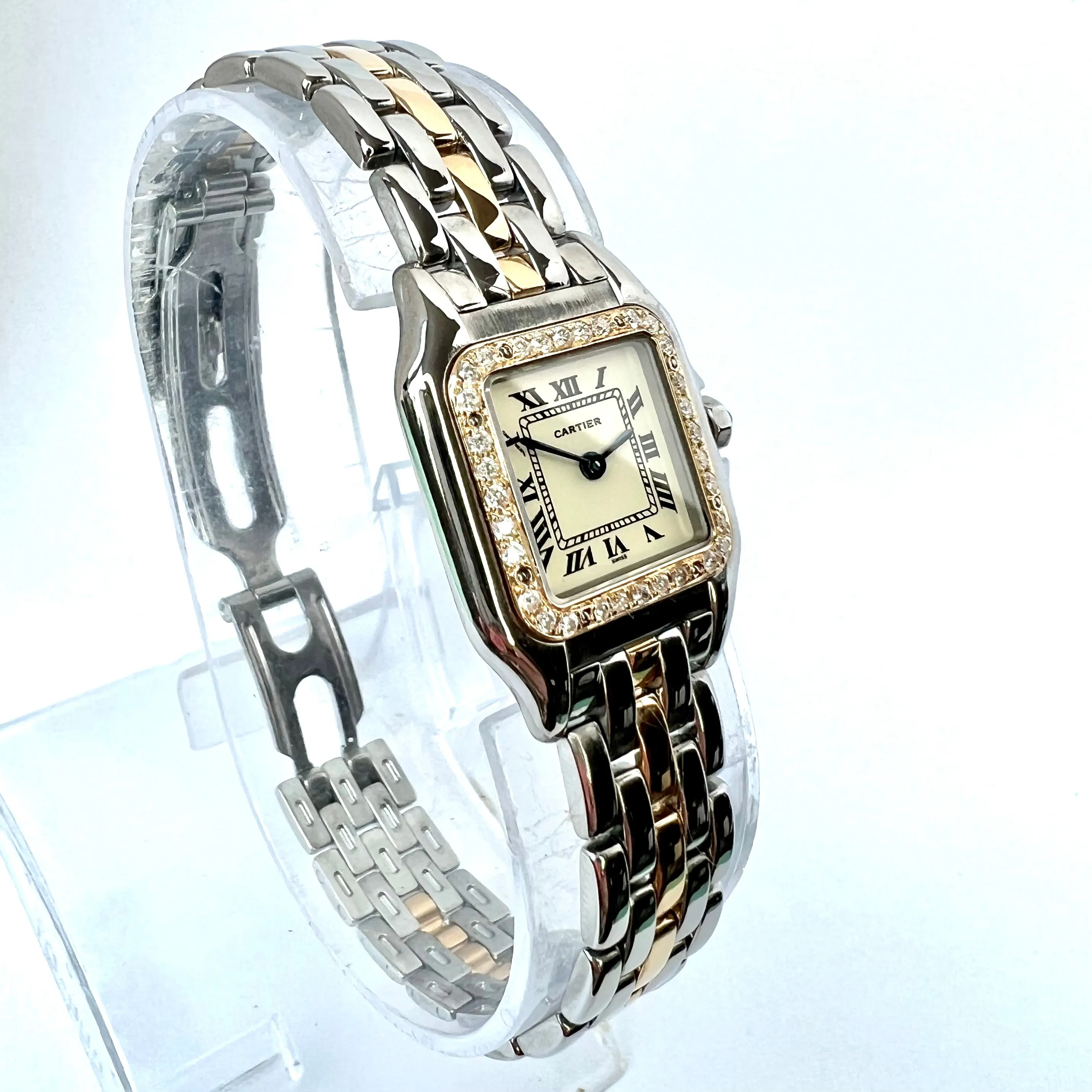 CARTIER PANTHERE Quartz 23mm 1 Row Gold 0.32TCW DIAMOND Watch