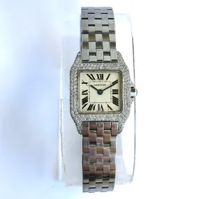 CARTIER SANTOS DEMOISELLE 2698 20mm Quartz Steel Diamond Watch