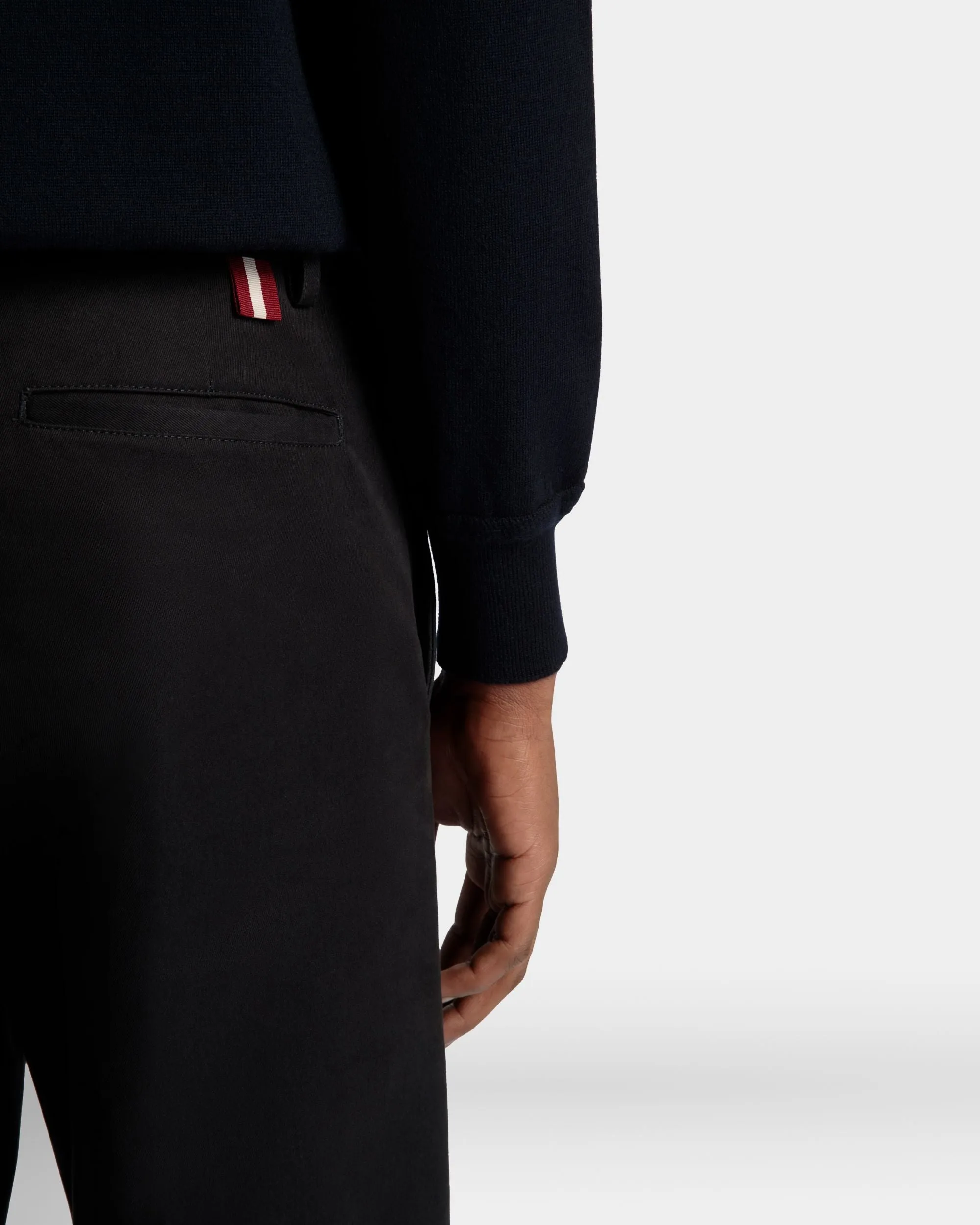 Chino Pants In Black Cotton 