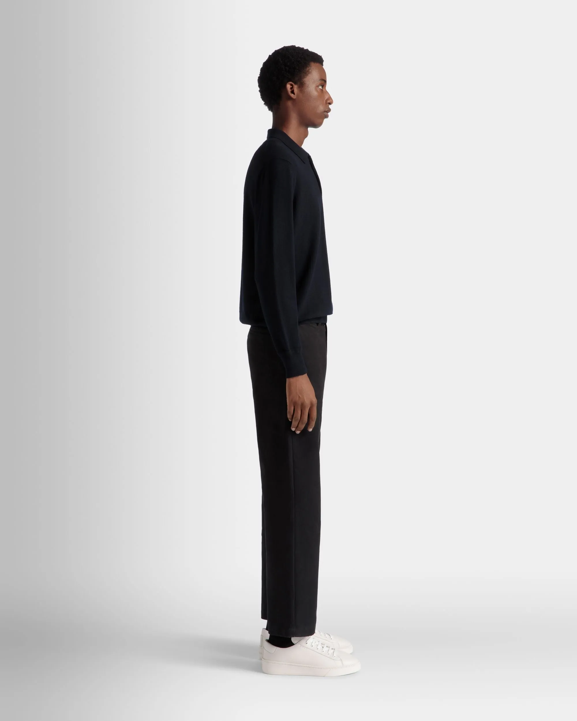 Chino Pants In Black Cotton 