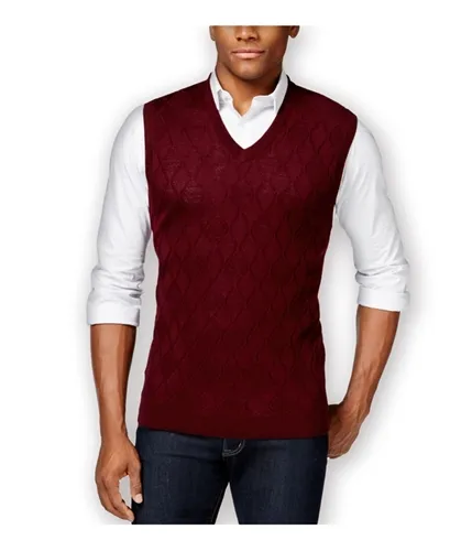 Club Room Mens Merino Textured Argyle Sweater Vest, TW1