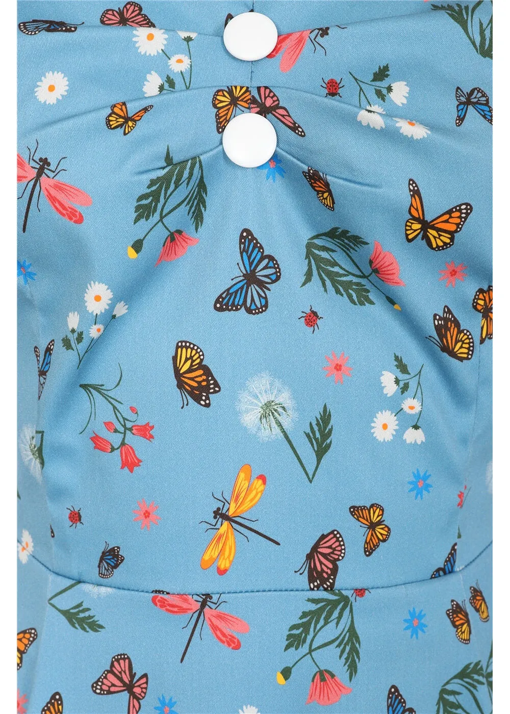 Collectif Dolores Butterfly Fields 50's Swing Dress Light Blue