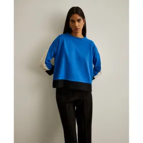 Colorblock sweater with half collar