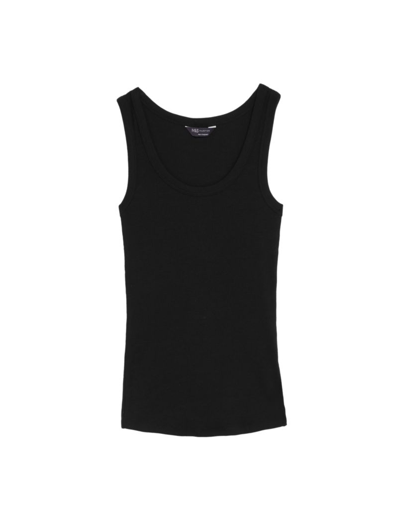 Cotton Rich Ribbed Slim Fit Vest Top