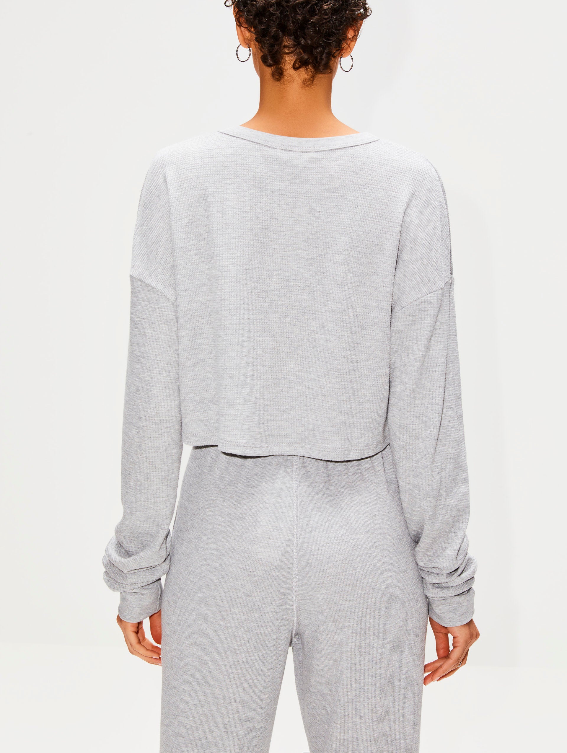 Cropped Oversized Thermal Top