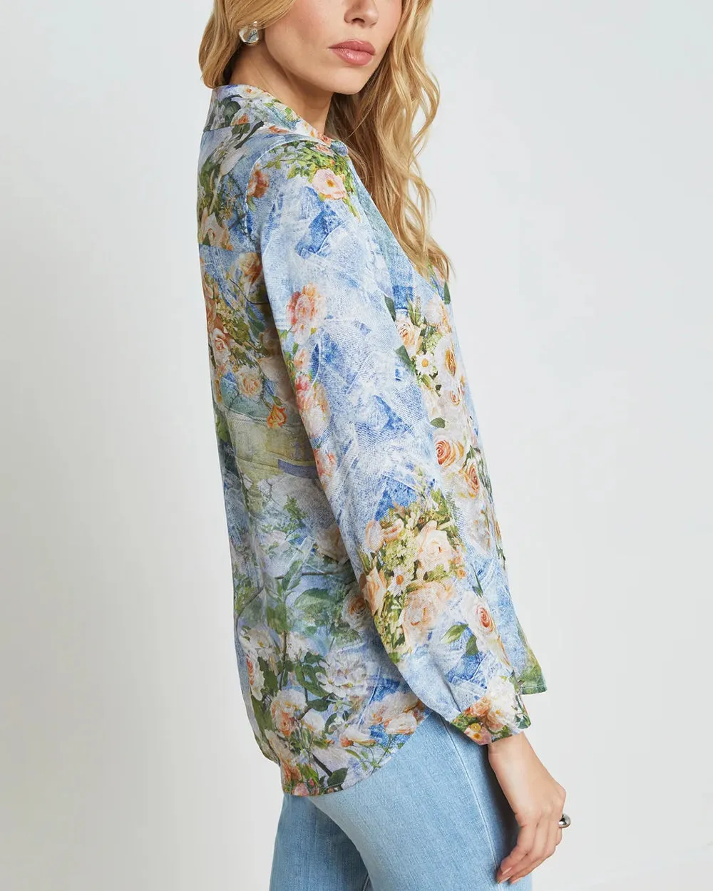 Denim Blue Floral Nina Blouse