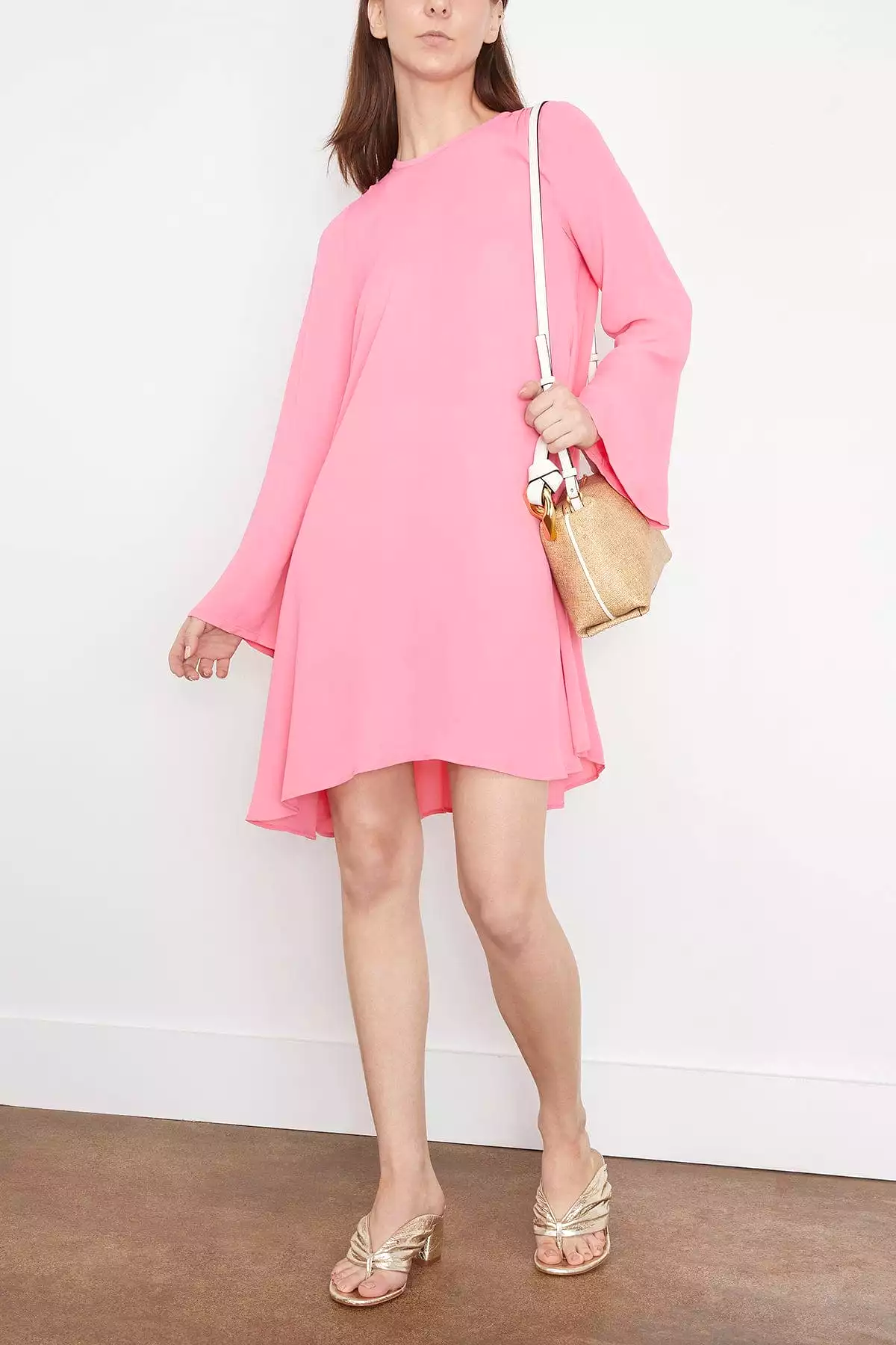 Double Georgette Long Sleeve Dress in Bubble