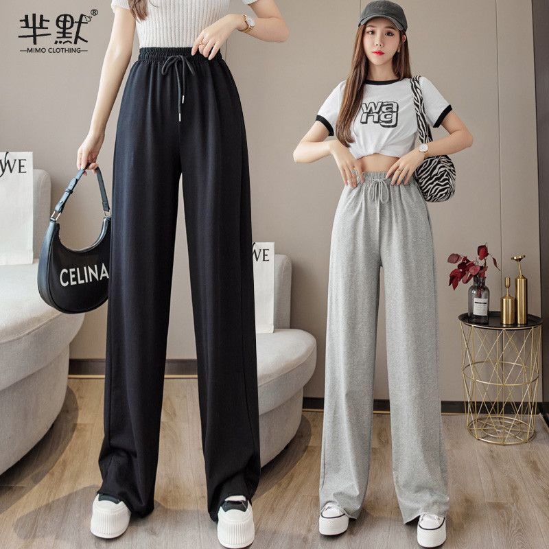 Drawstring Wide Leg Sweatpants dd13