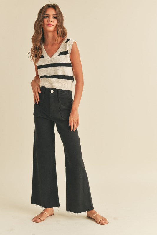 Dye & Wash Wide Leg Pants