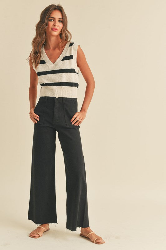 Dye & Wash Wide Leg Pants