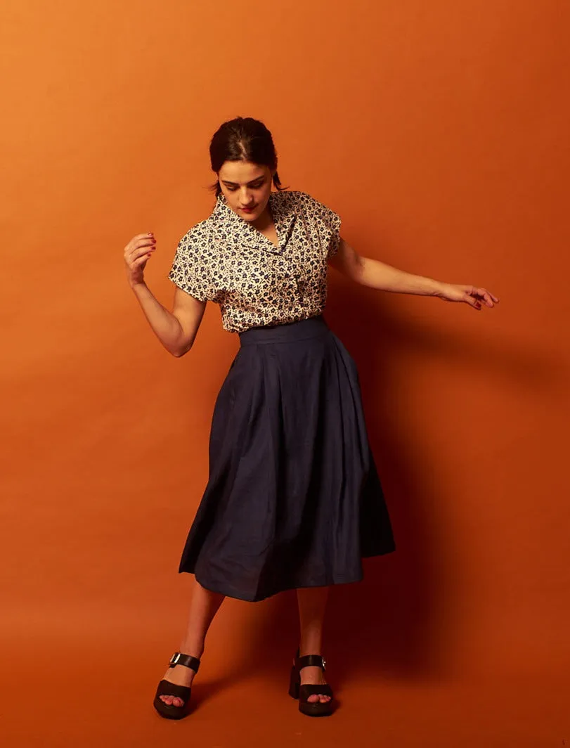 Fabulous Navy & White Floral Blouse