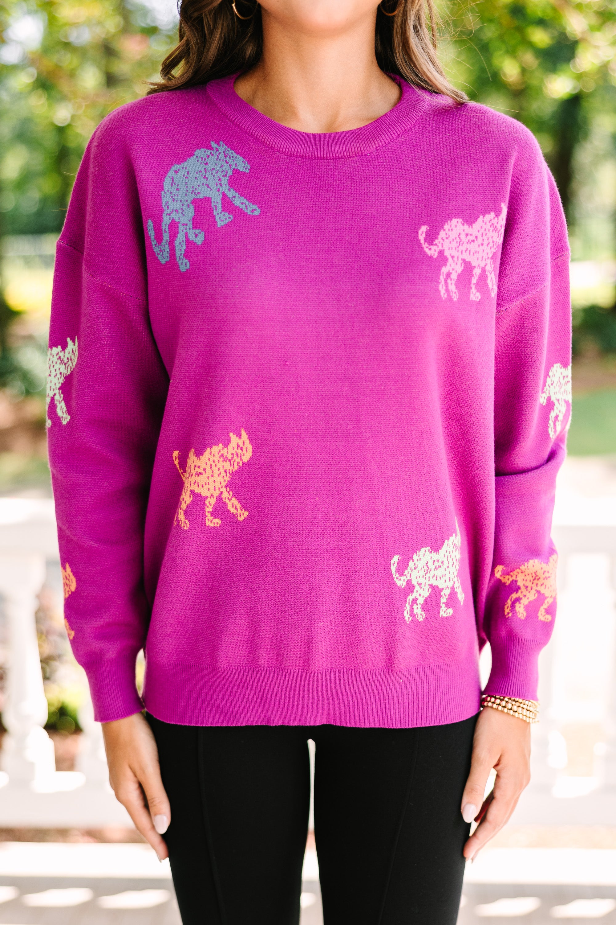 Feeling The Fun Violet Purple Cheetah Sweater