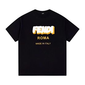 Fendi 24SS 3D printed letter logo short-sleeved T-shirt Black 3.6