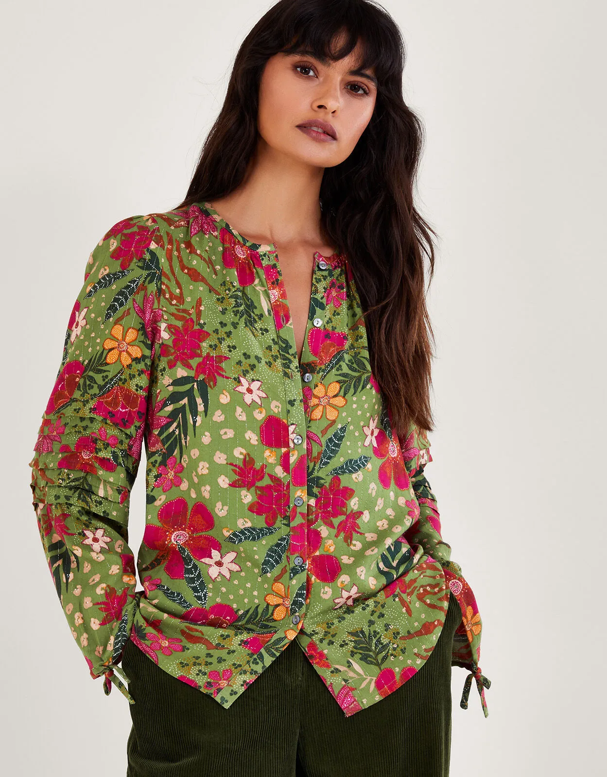 Floral Print Blouse Green