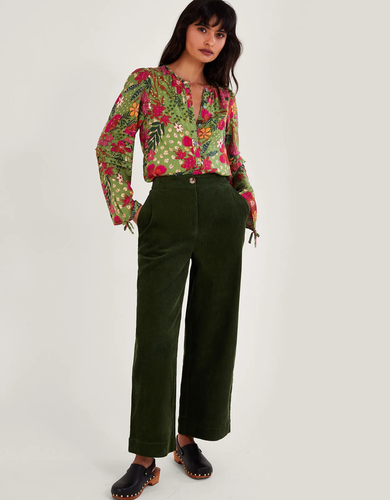 Floral Print Blouse Green