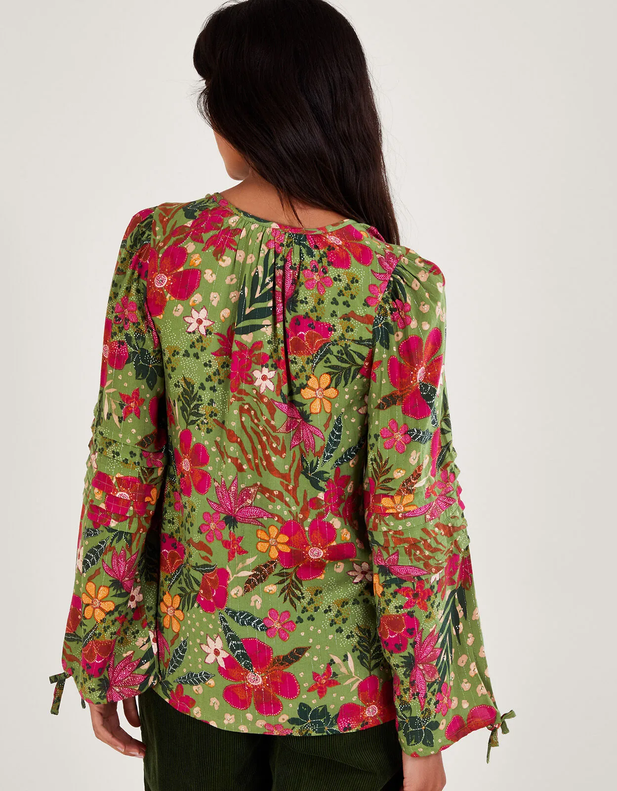 Floral Print Blouse Green