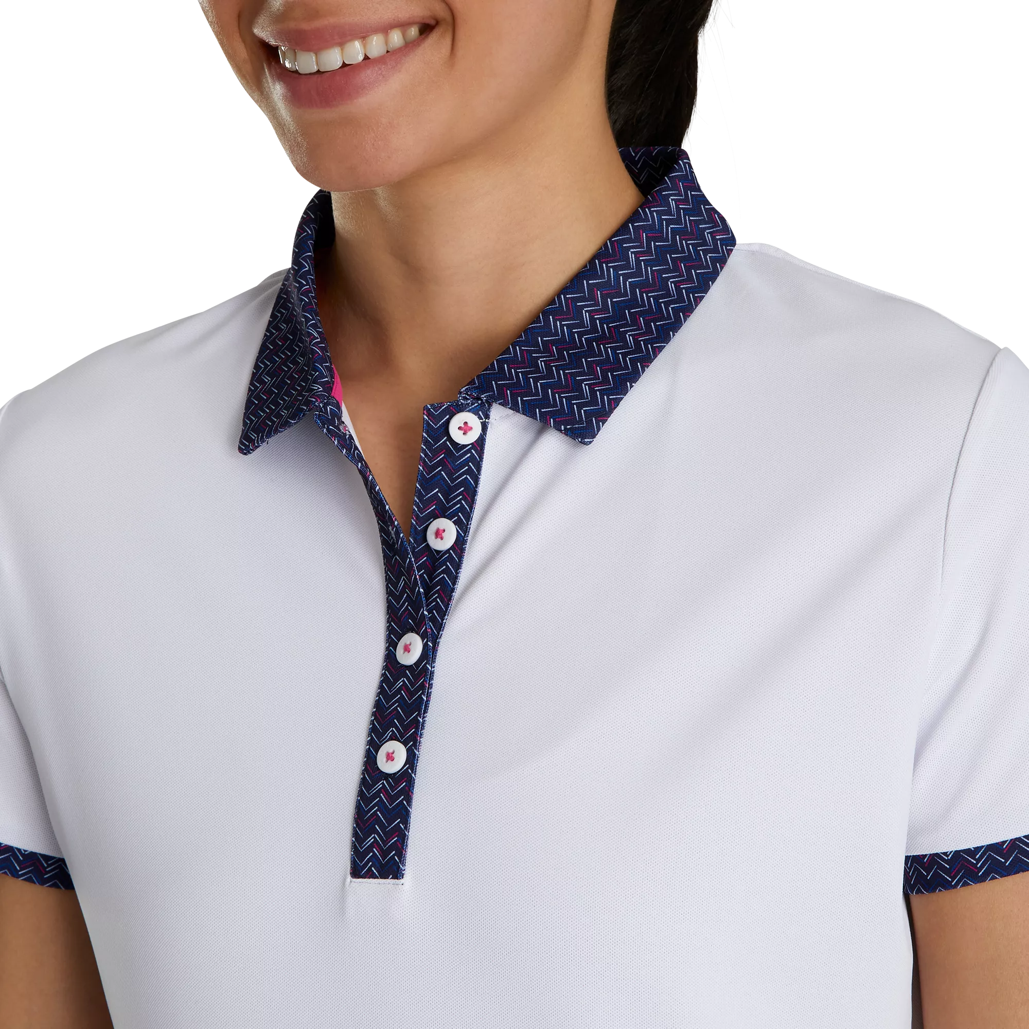 FootJoy Women's SS Print Trim Polo