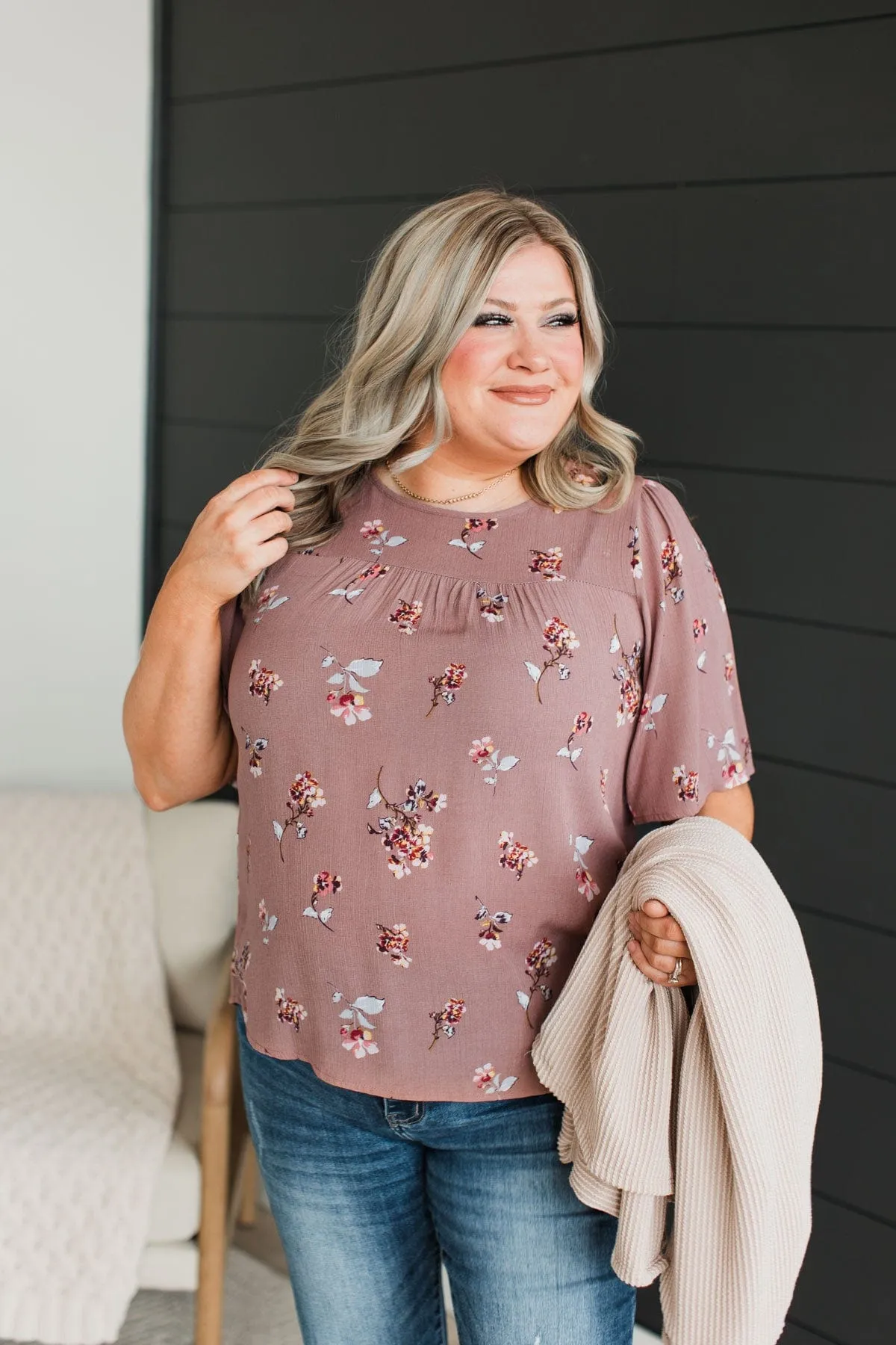 Forever Special Floral Blouse- Mauve