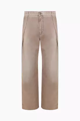 Fraser Pleated cotton and linen chino pants