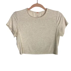 Free People Oatmeal Ribbed Cropped Top- Size S