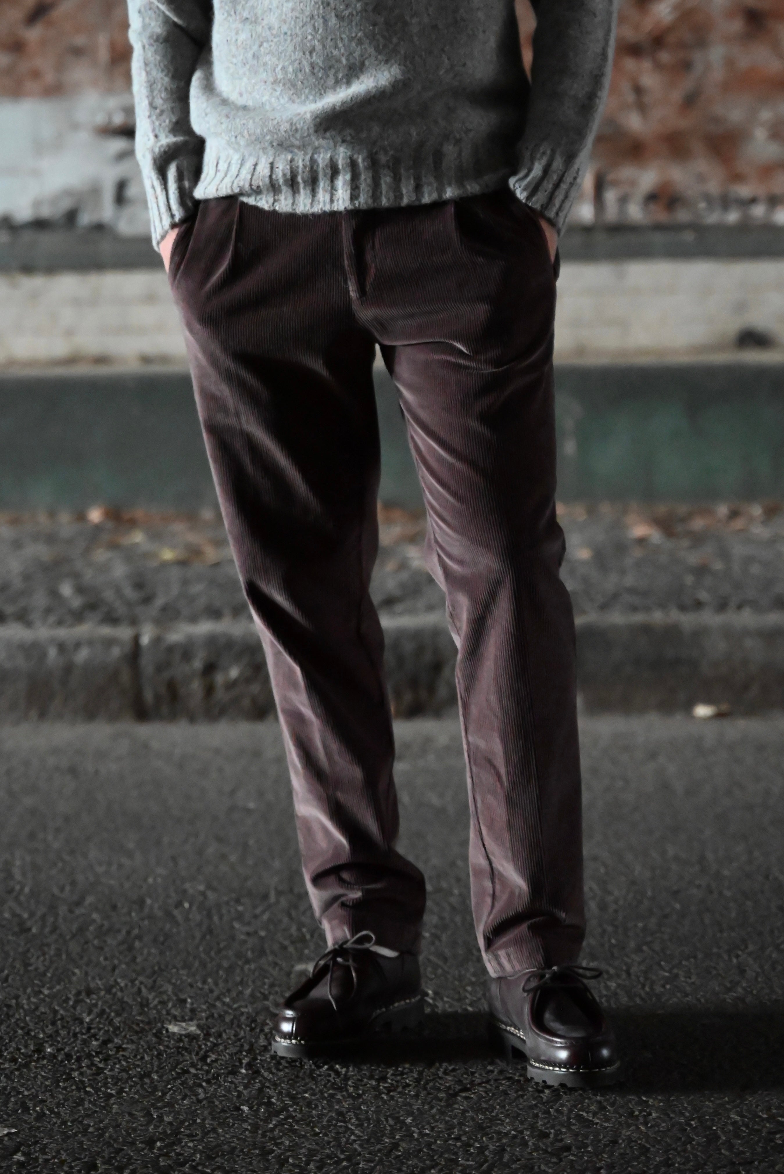 FRESH Corduroy Pleated Chino Pants In Brown