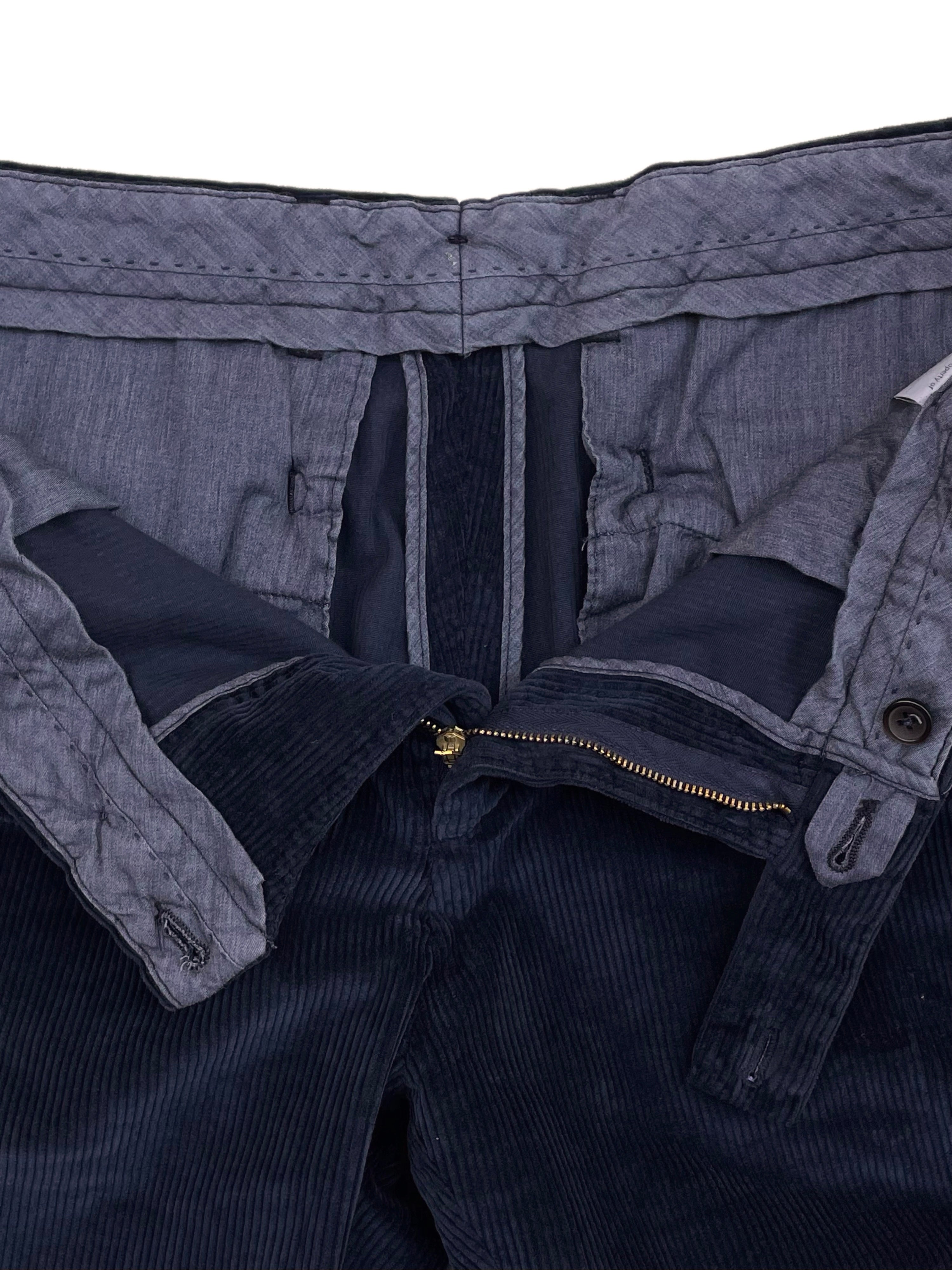 FRESH Corduroy Pleated Chino Pants In Navy