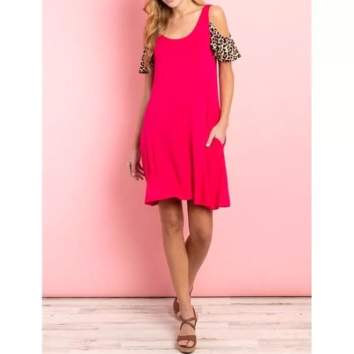 Fuchsia Knit Shift Dress