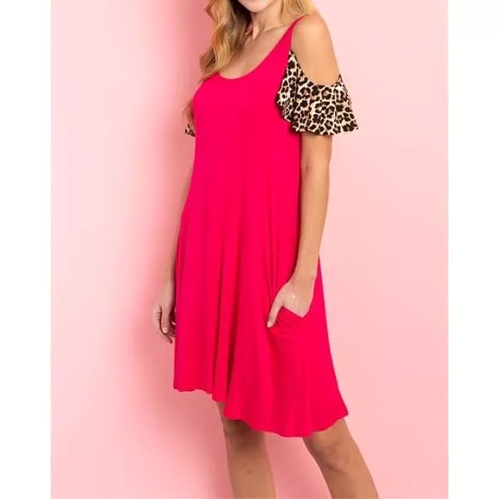 Fuchsia Knit Shift Dress