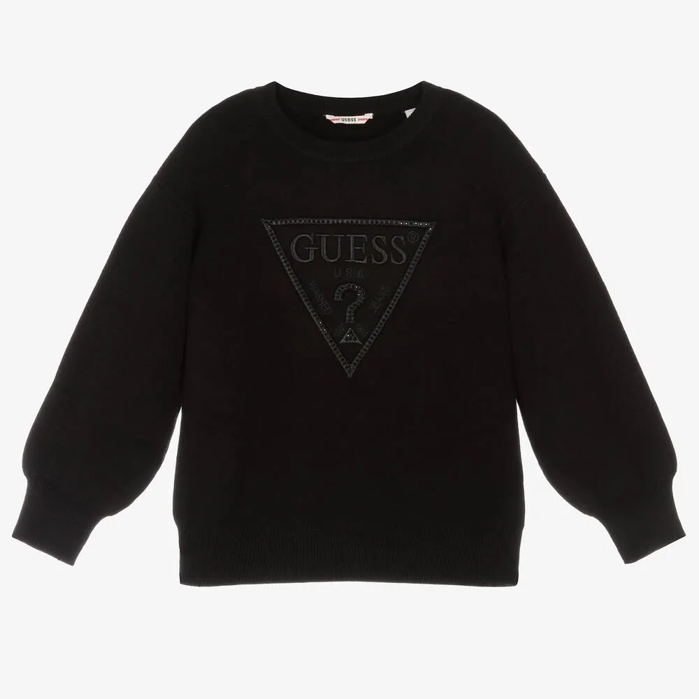 Girls Black Viscose Sweater